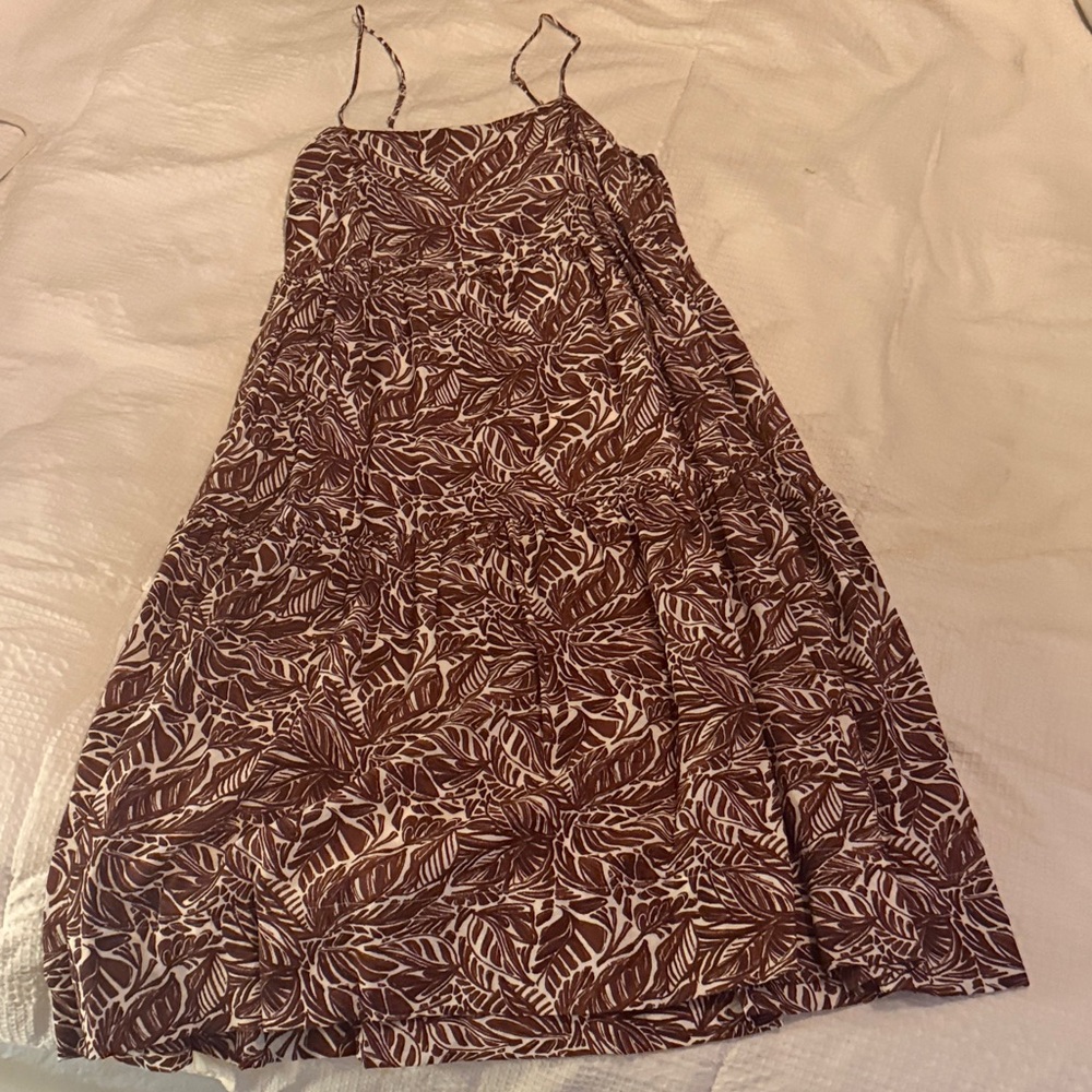 Abercrombie Brown palm Print Women's Dress - Picture 2 of 3